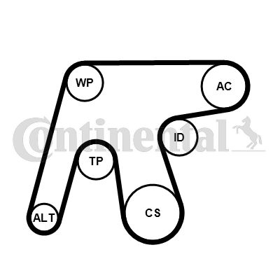 Pompa wodna + zestaw paska klinowego wielorowkowego CONTINENTAL CTAM 6PK1642WP3