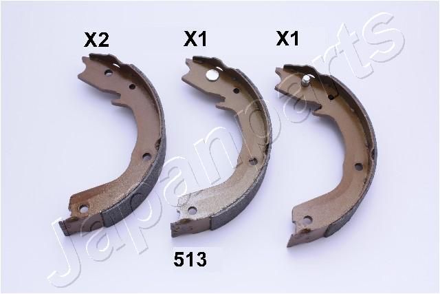 Zestaw szczęk hamulcowych, hamulec postojowy JAPANPARTS GF-513AF