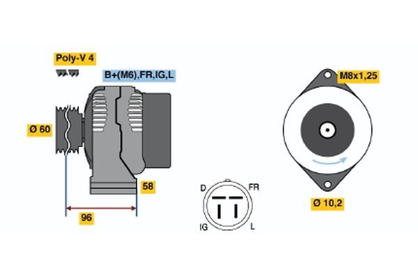 Alternator BOSCH 0 986 040 910
