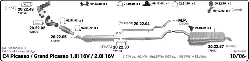 Układ wydechowy IMASAF 514000254