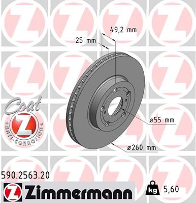 Brzdový kotouč ZIMMERMANN 590.2563.20