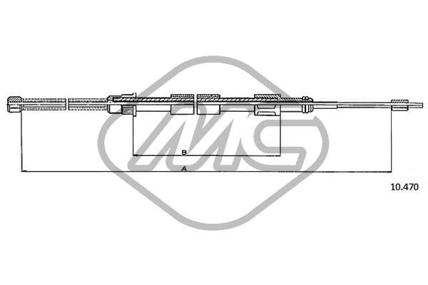 Cięgło, hamulec postojowy METALCAUCHO 80313
