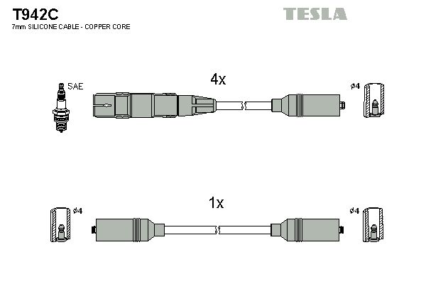 Set cablaj aprindere TESLA T942C