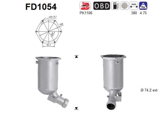 Filtr sadzy / filtr cząstek stałych, układ wydechowy AS FD1054