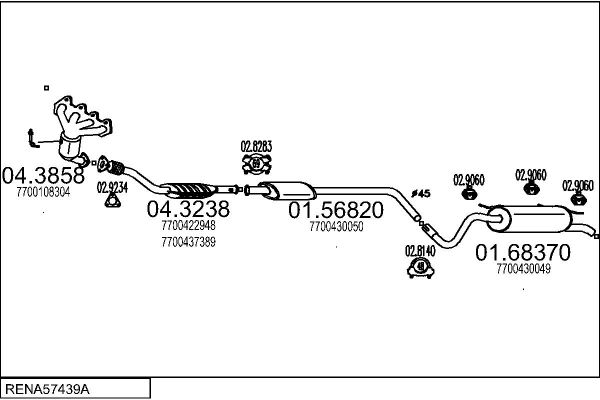 Układ wydechowy MTS RENA57439A011487