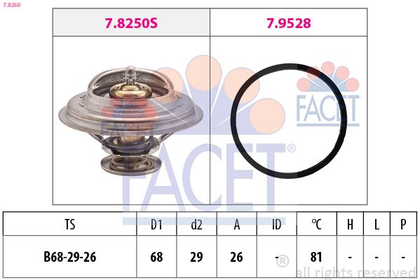 Termostat, środek chłodzący FACET 7.8250