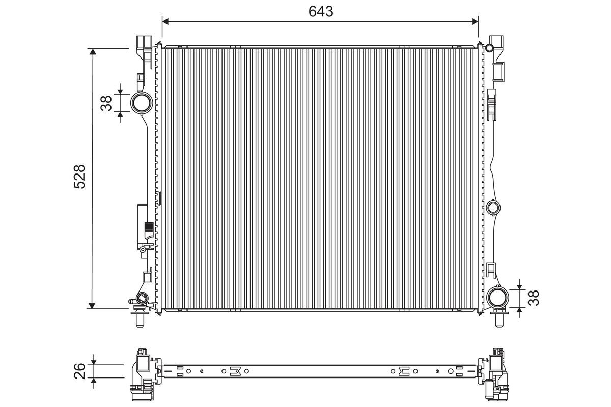 Chłodnica, układ chłodzenia silnika VALEO 701307