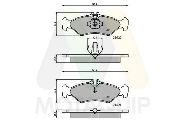 set placute frana,frana disc MOTAQUIP LVXL175