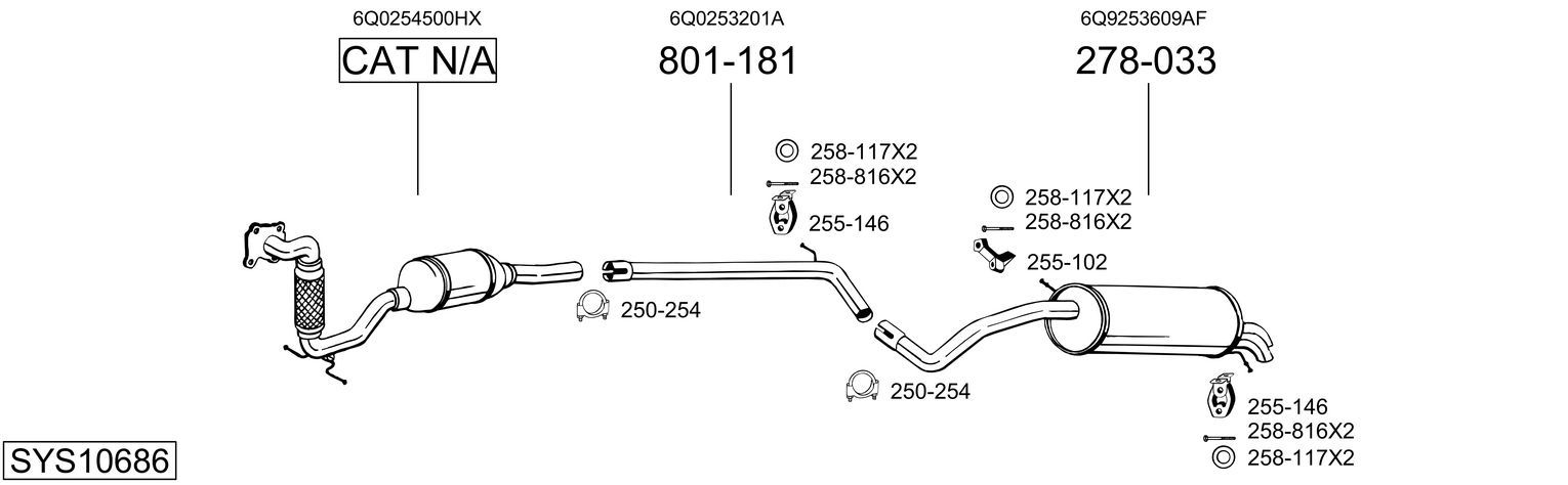 Układ wydechowy BOSAL SYS10686