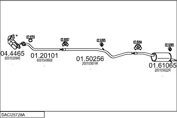 Układ wydechowy MTS DACI25728A031131