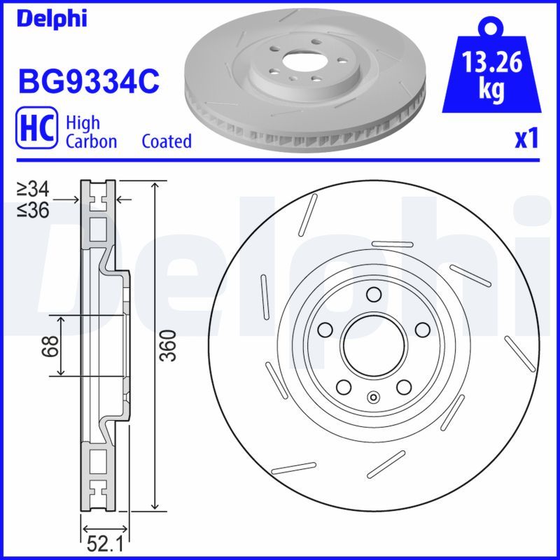 Brzdový kotouč DELPHI BG9334C