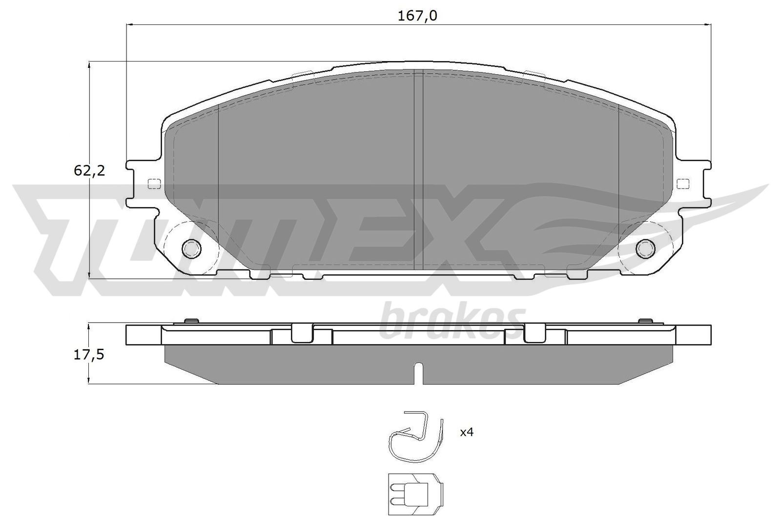 Levně Sada brzdových destiček, kotoučová brzda TOMEX Brakes 18-80