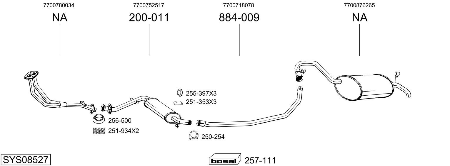 Układ wydechowy BOSAL SYS08527