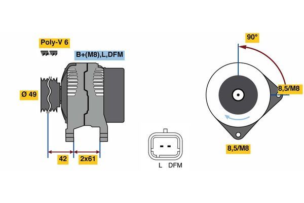 Alternator BOSCH 0 986 045 110