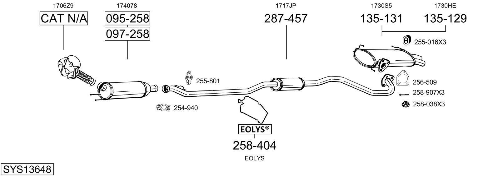 Układ wydechowy BOSAL SYS13648