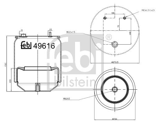 Burduf, suspensie pneumatica FEBI BILSTEIN 49616