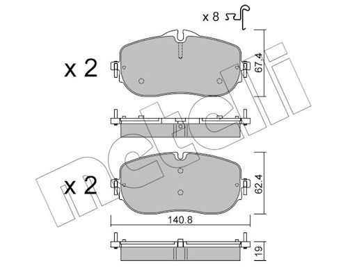 set placute frana,frana disc METELLI 22-1355-0