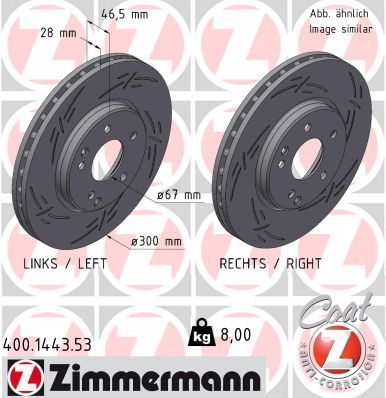 Disc frana ZIMMERMANN BLACK Z 400.1443.53