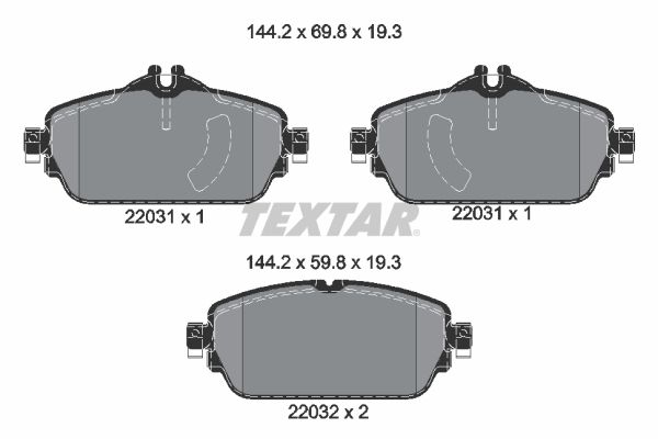 Sada brzdových platničiek kotúčovej brzdy TEXTAR 2203101