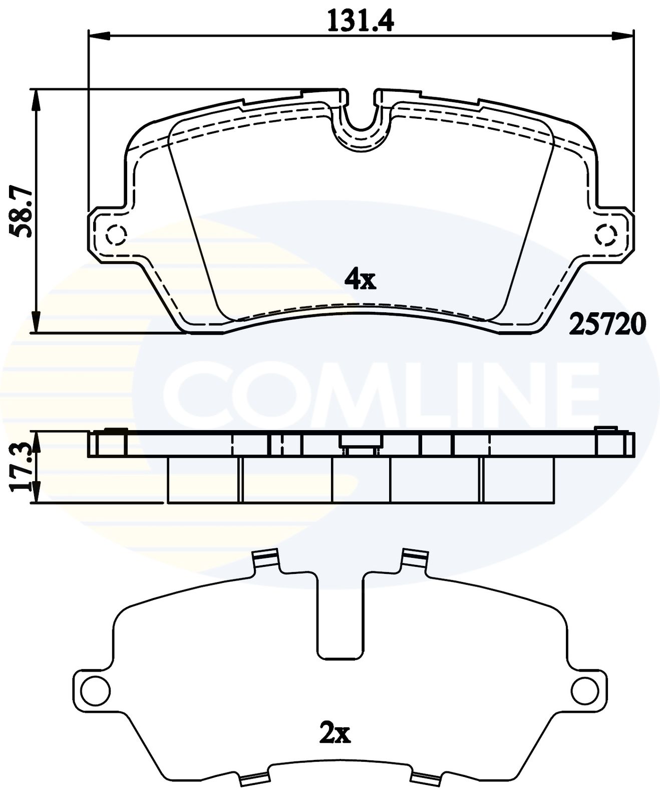 Zestaw klocków hamulcowych, hamulce tarczowe COMLINE CBP02256