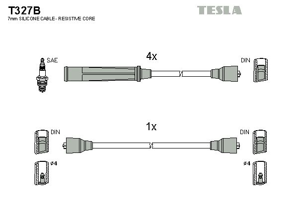 Sada kabelů pro zapalování TESLA T327B