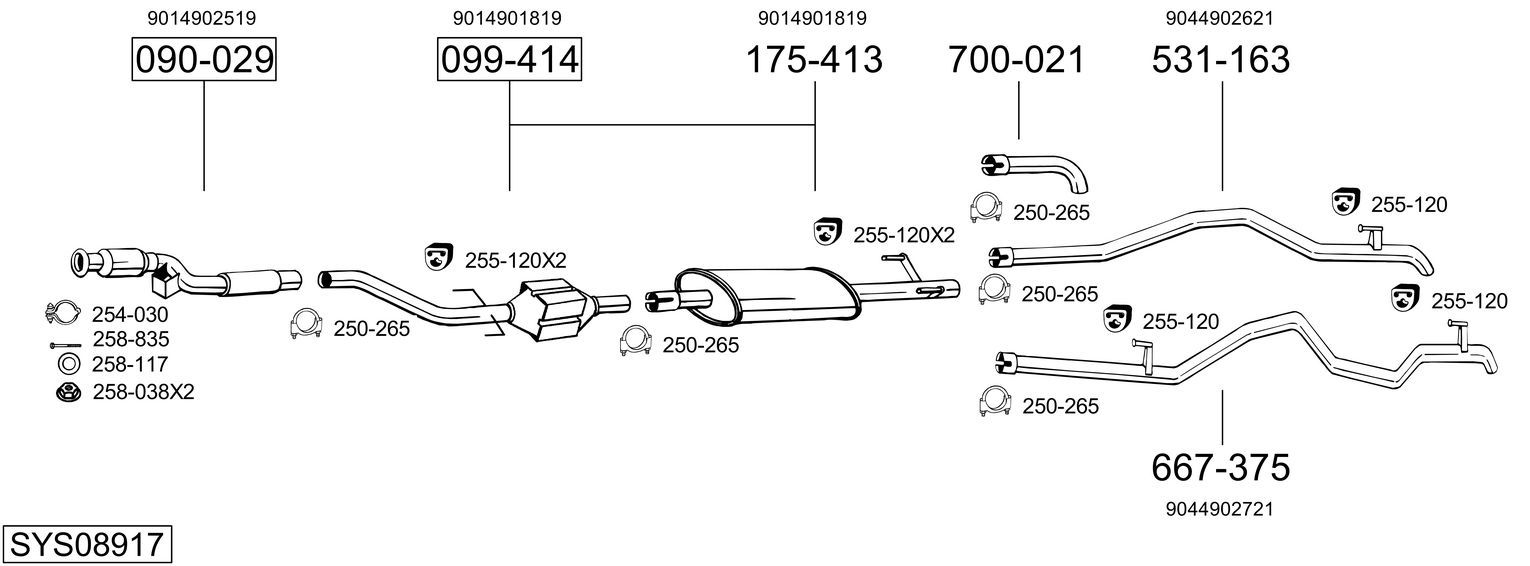 Układ wydechowy BOSAL SYS08917