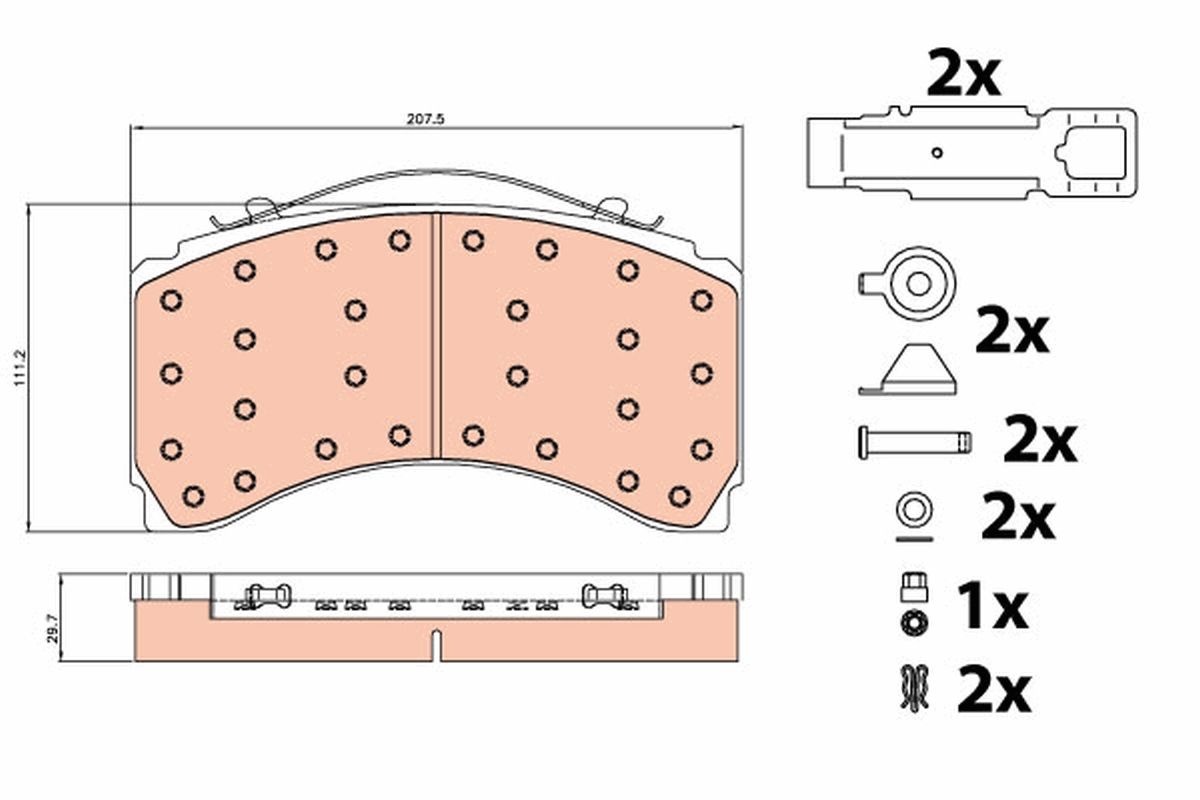 set placute frana,frana disc TRW GDB5116