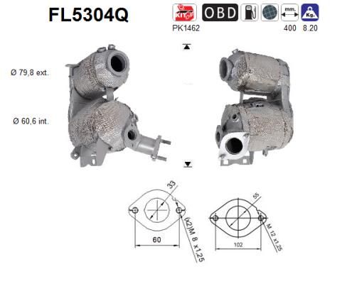 Filtr sadzy / filtr cząstek stałych, układ wydechowy AS 289C02U000