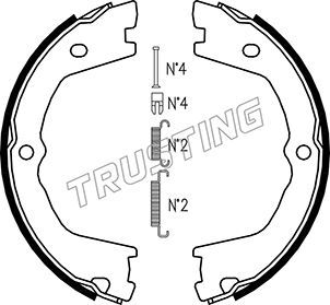 Zestaw szczęk hamulcowych, hamulec postojowy TRUSTING 034.110K