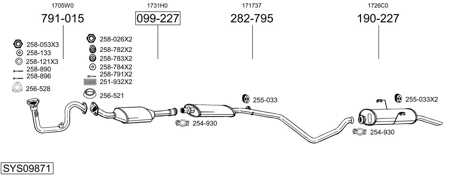 Układ wydechowy BOSAL SYS09871