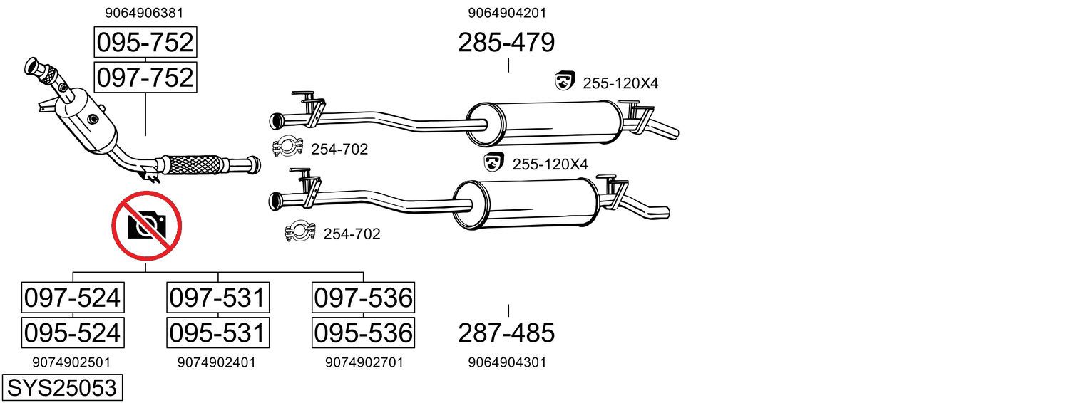 Układ wydechowy BOSAL SYS25053