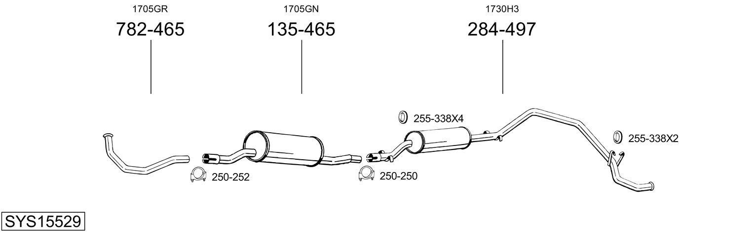 Układ wydechowy BOSAL SYS15529