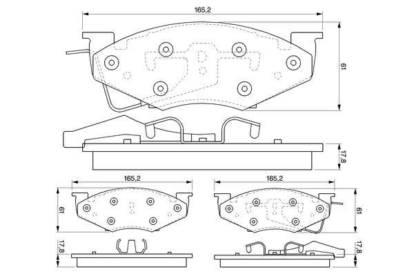 Zestaw klocków hamulcowych, hamulce tarczowe BOSCH 0 986 424 271