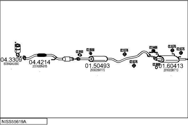 Układ wydechowy MTS NISS55619A017243