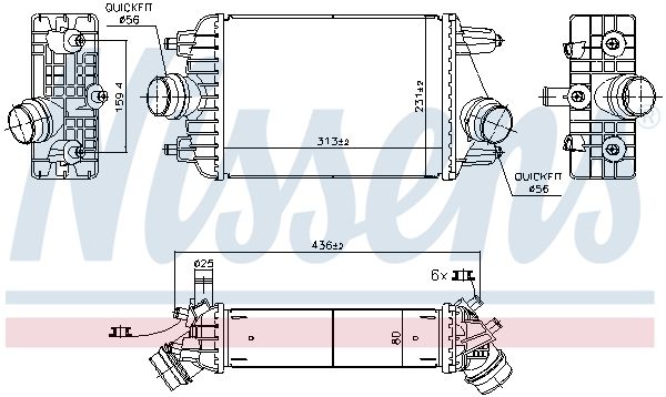 Intercooler, compresor NISSENS 961303