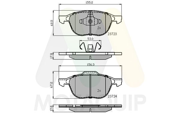 set placute frana,frana disc MOTAQUIP LVXL1152