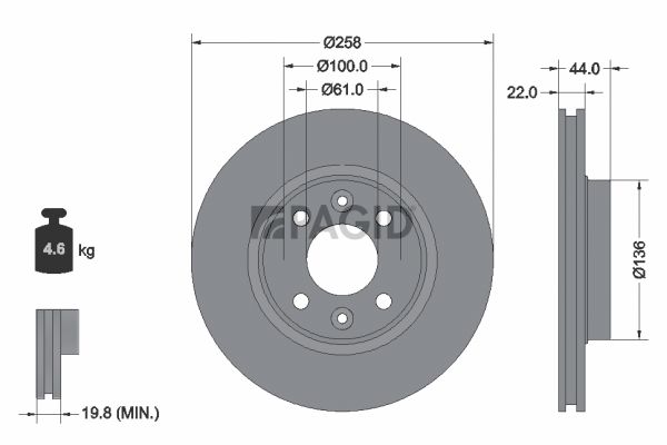 Tarcza hamulcowa PAGID 55552NC