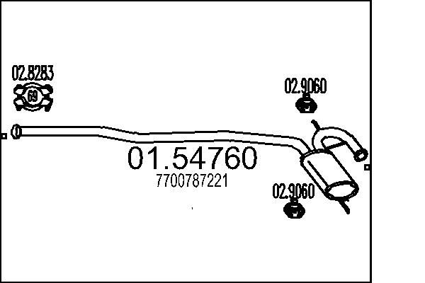Tłumik środkowy MTS 01.54760
