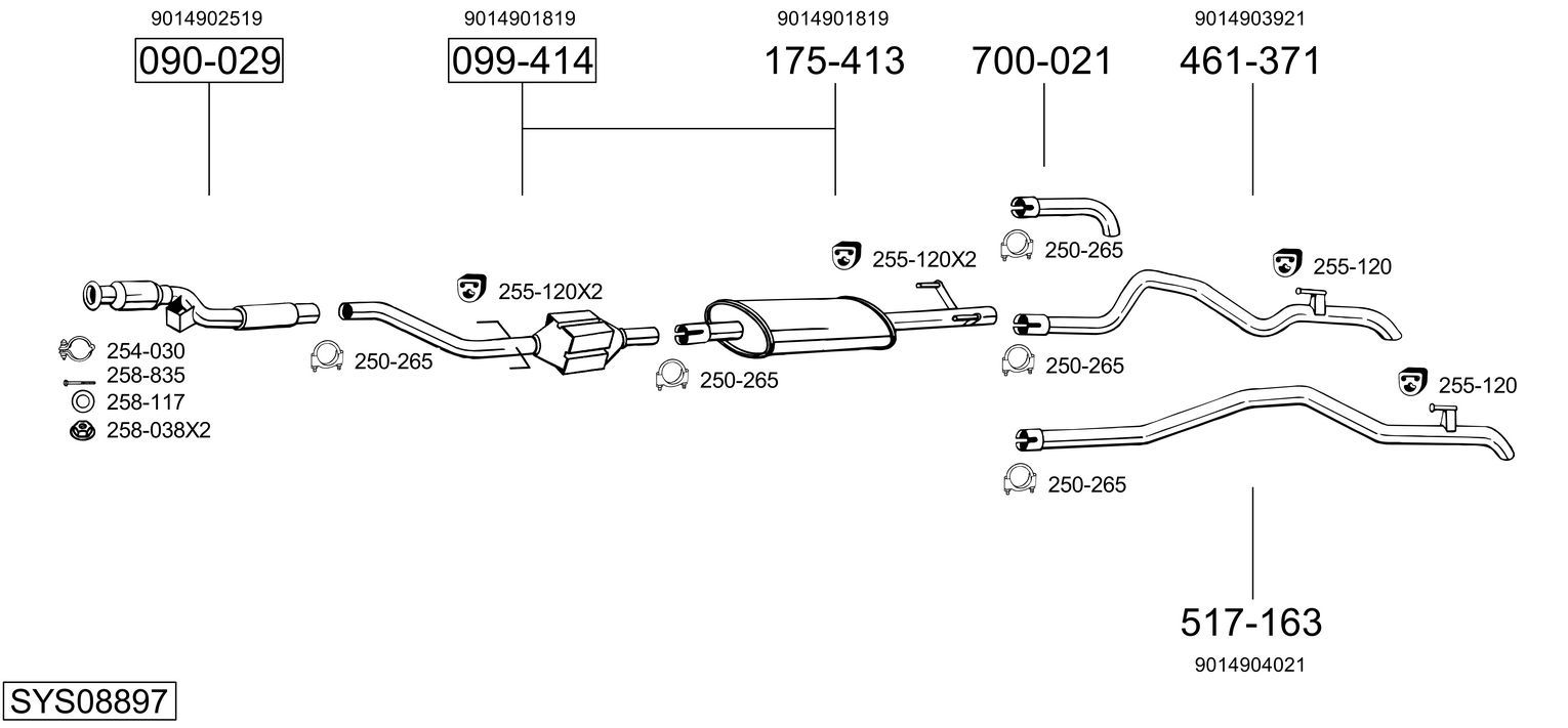 Układ wydechowy BOSAL SYS08897