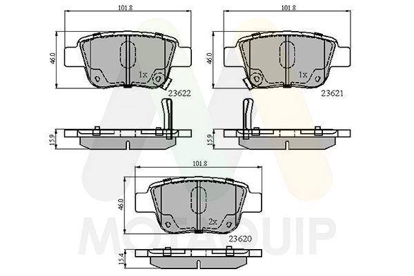 set placute frana,frana disc MOTAQUIP LVXL1137