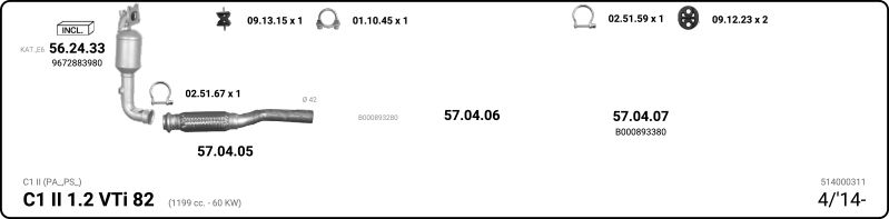 Układ wydechowy IMASAF 514000311