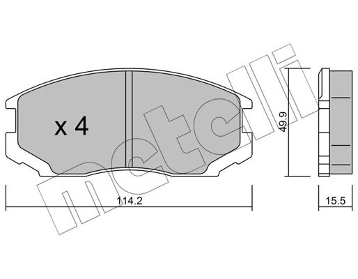 Zestaw klocków hamulcowych, hamulce tarczowe METELLI 22-0221-0