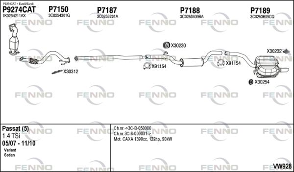 Układ wydechowy FENNO VW928
