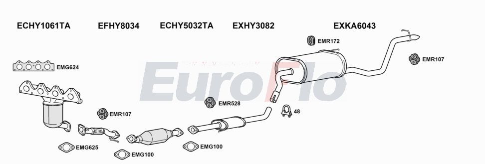 Układ wydechowy EUROFLO HYI30141001D