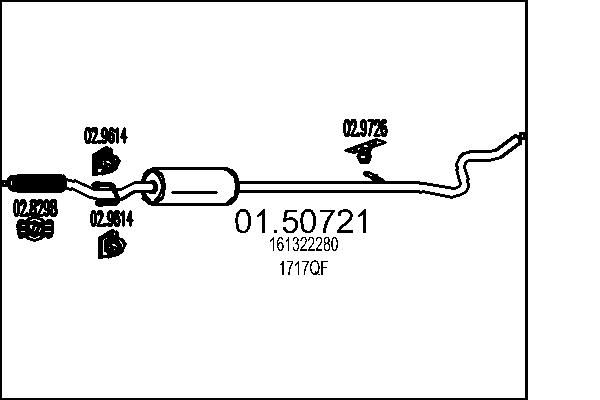 Střední tlumič výfuku MTS 01.50721