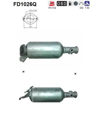 Filtr sadzy / filtr cząstek stałych, układ wydechowy AS FD1026Q