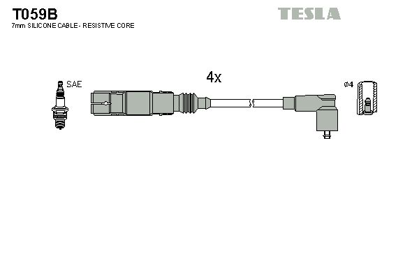 Sada kabelů pro zapalování TESLA T059B