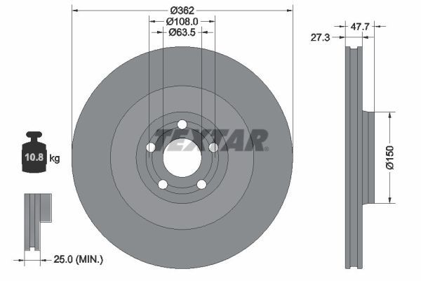 Disc frana TEXTAR 92350805