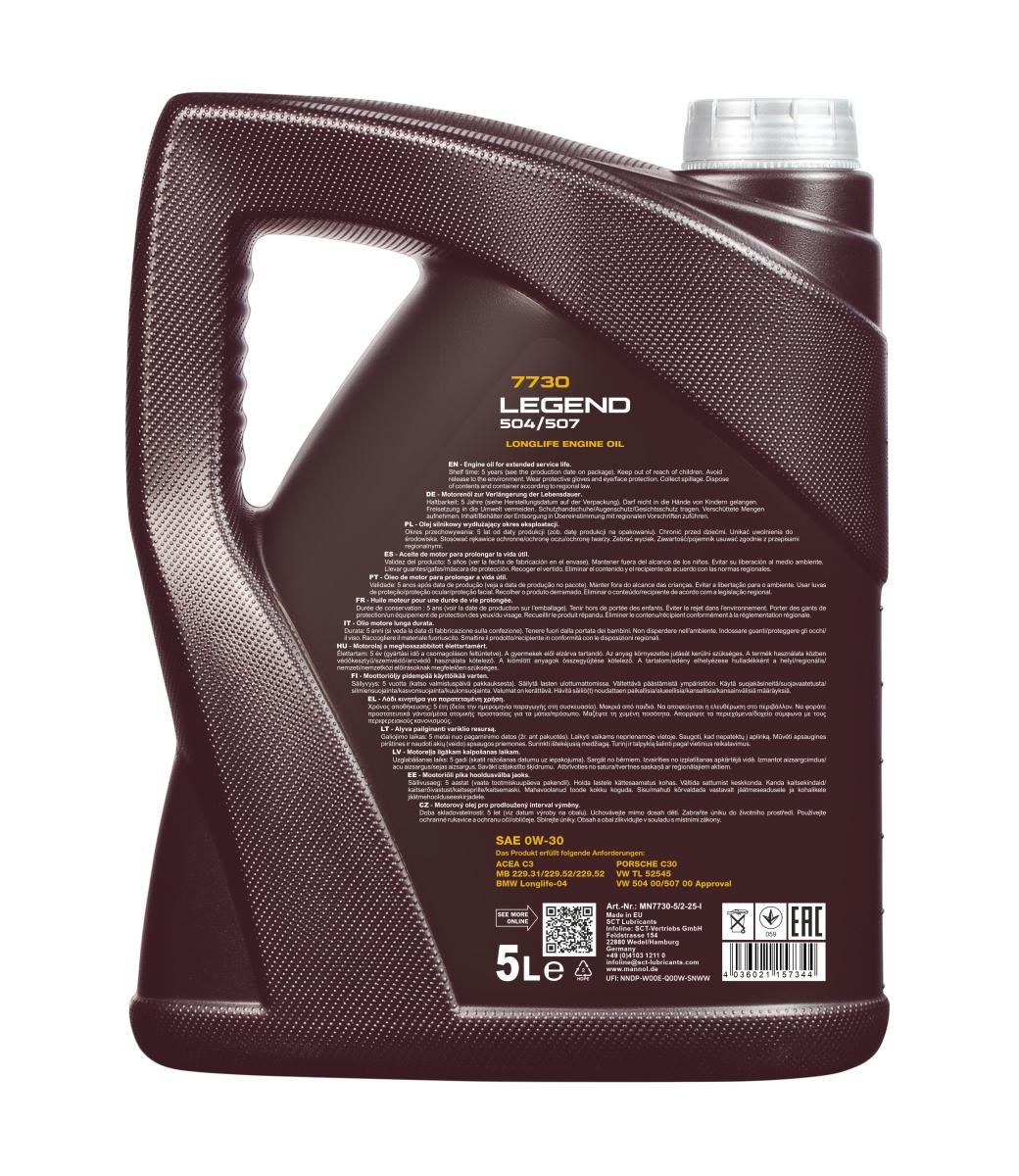 MANNOL LEGEND 504/507 0W-30. 5L