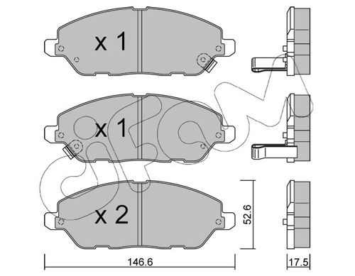 Zestaw klocków hamulcowych, hamulce tarczowe CIFAM 822-1218-0